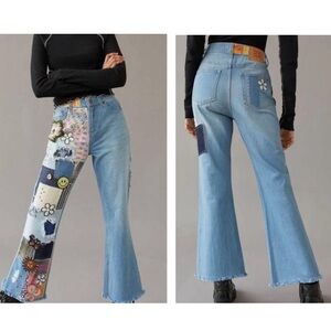 BDG patchwork jeans raw hem